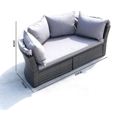 Uland Outdoor Circular Sofa Round Bed Furniture Garden Sofas Round Beds Outdoor Rattan Comfortable Bed