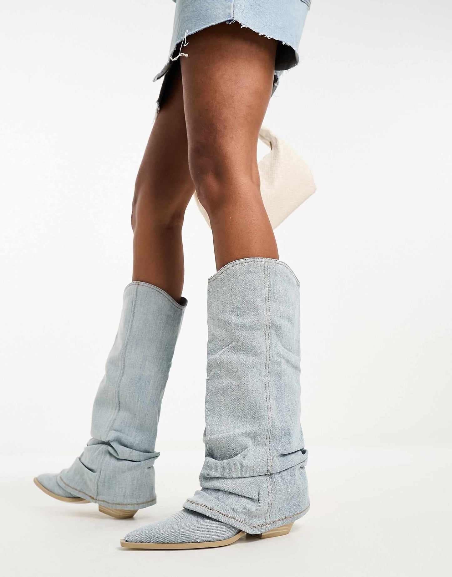Oriana - Knielange Denim Laarzen