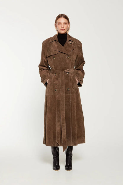Katie | Suede TrenchCoat