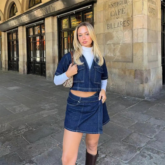 Short Denim Set