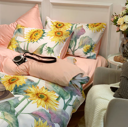 Sunflower Mae Duvet Cover Set (Long-staple Sateen Cotton)
