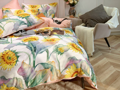 Sunflower Mae Duvet Cover Set (Long-staple Sateen Cotton)