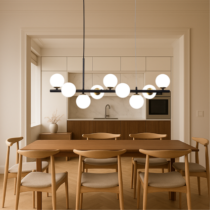 Lustre Suspendu Noir pour Salle à Manger Élégante