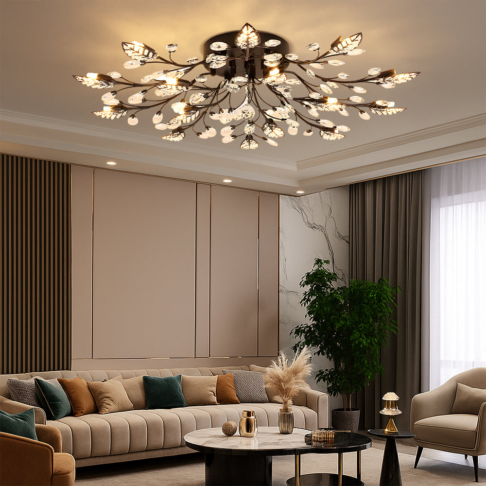 Lustre de plafond en cristal de luxe