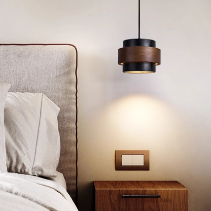 Black Travertine Pendant Light - Sleek Modern Stone Pendant Fixture