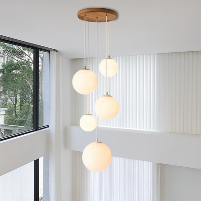 Nordic Moonlamp Staircase Chandelier — Elegant Modern Lighting for Your Stairwell