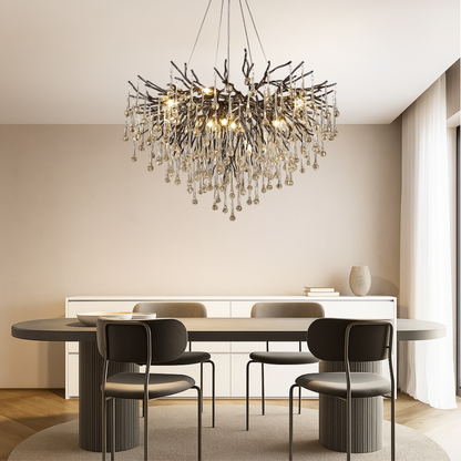 chandelier noir en goutte d'eau