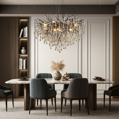 chandelier noir en goutte d'eau
