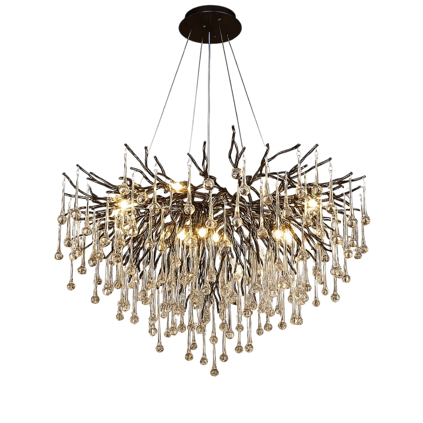 chandelier noir en goutte d'eau
