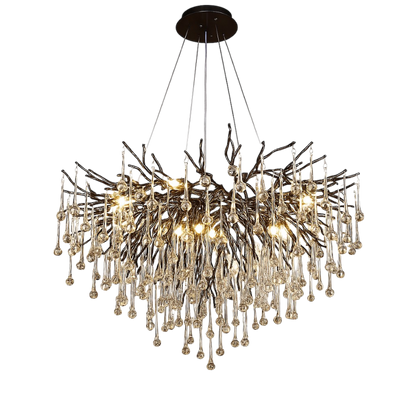 chandelier noir en goutte d'eau