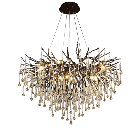 chandelier noir en goutte d'eau