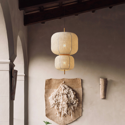 【Elegant Japanese Rice Paper Pendant Light - Create a Cozy and Stylish Atmosphere】