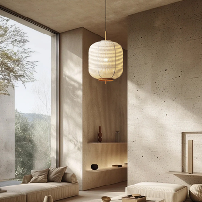 【Elegant Japanese Rice Paper Pendant Light - Create a Cozy and Stylish Atmosphere】