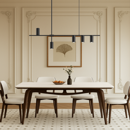 Lustre Suspension Noire Minimaliste pour Cuisine