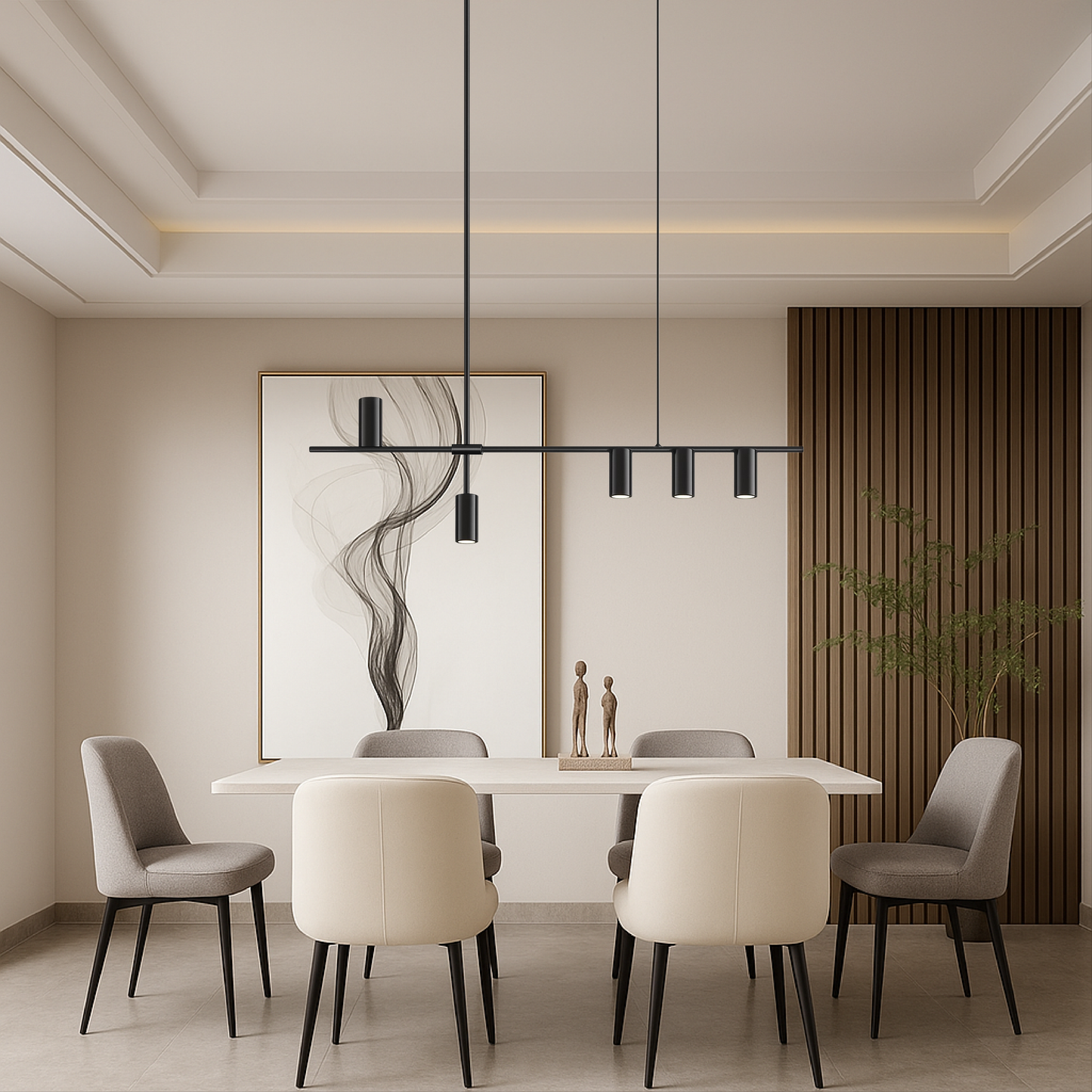 Lustre Suspension Noire Minimaliste pour Cuisine