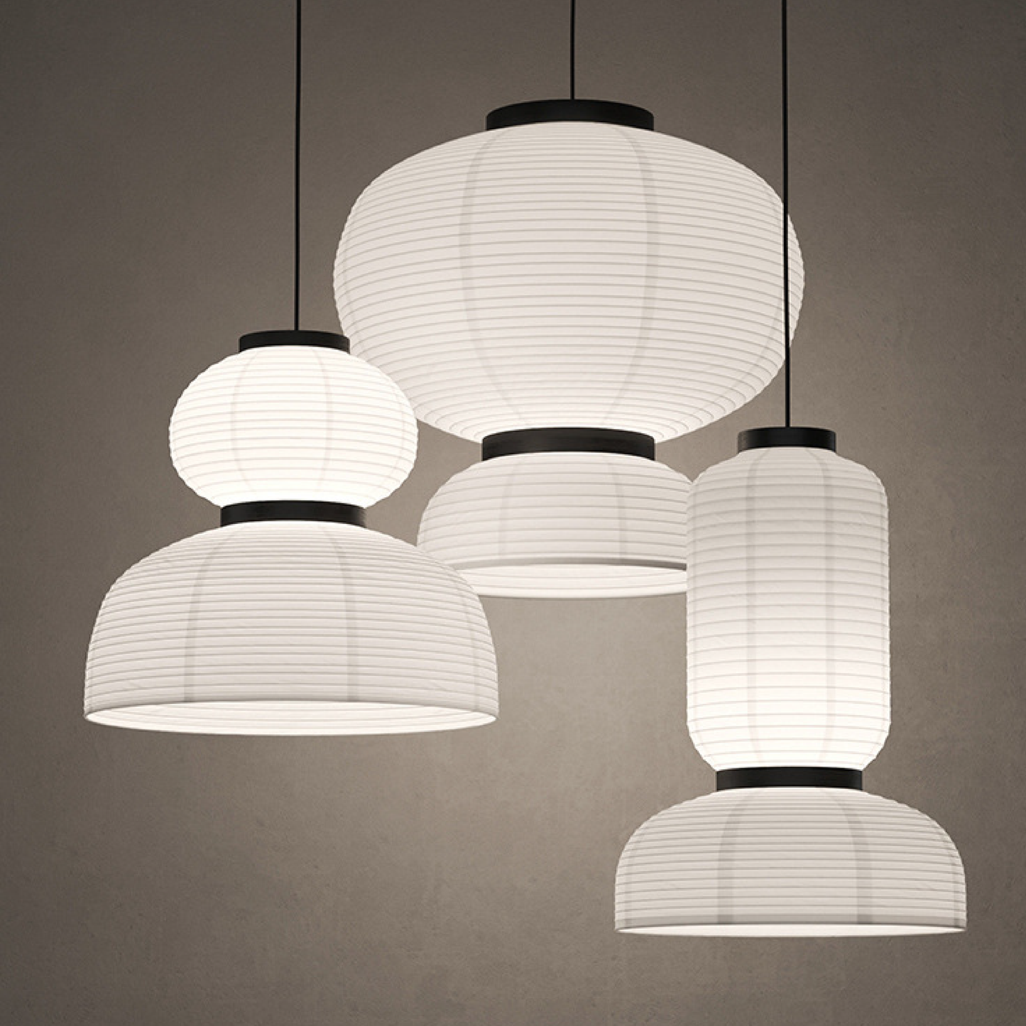 Élégante lampe suspendue Wabi Sabi japonaise