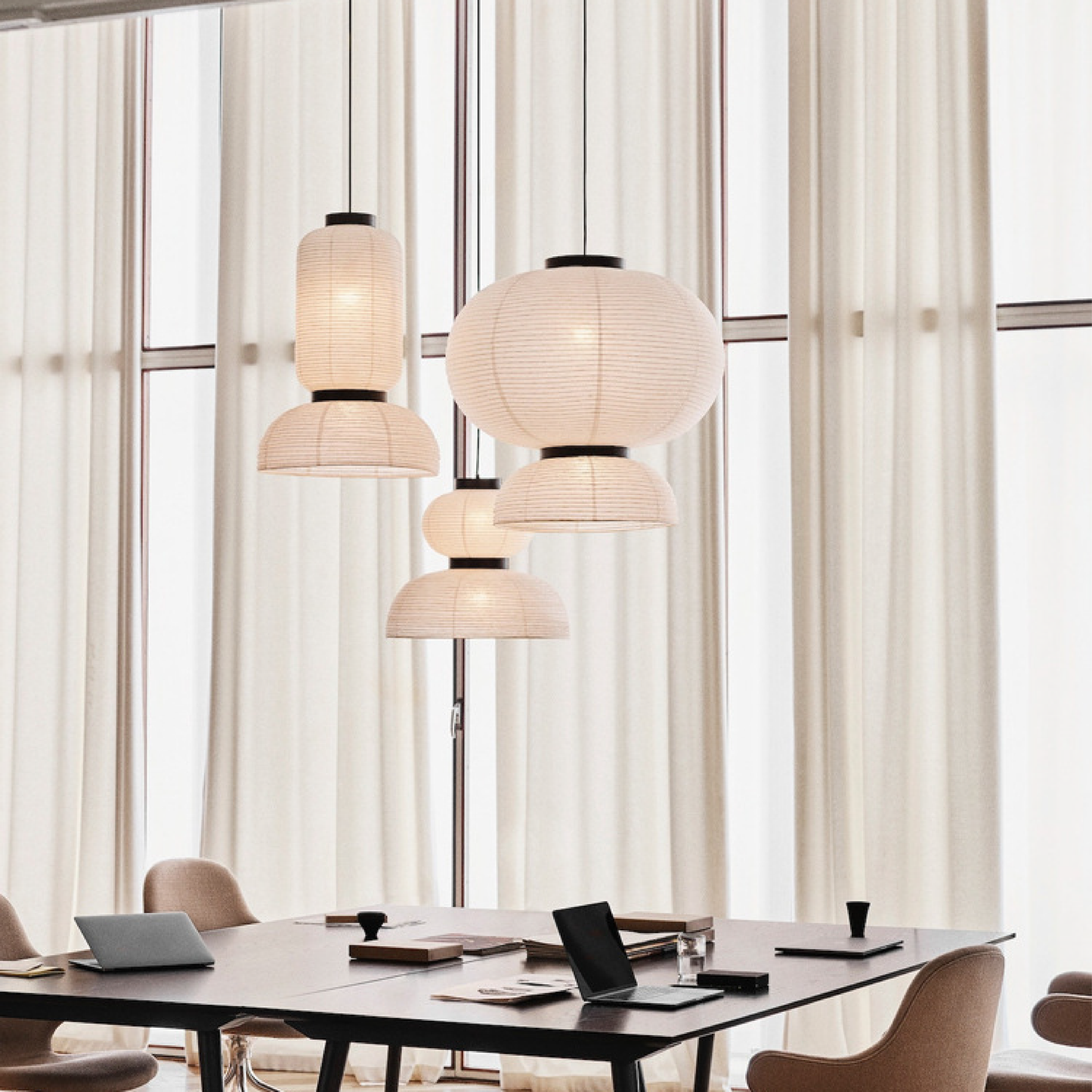 Élégante lampe suspendue Wabi Sabi japonaise