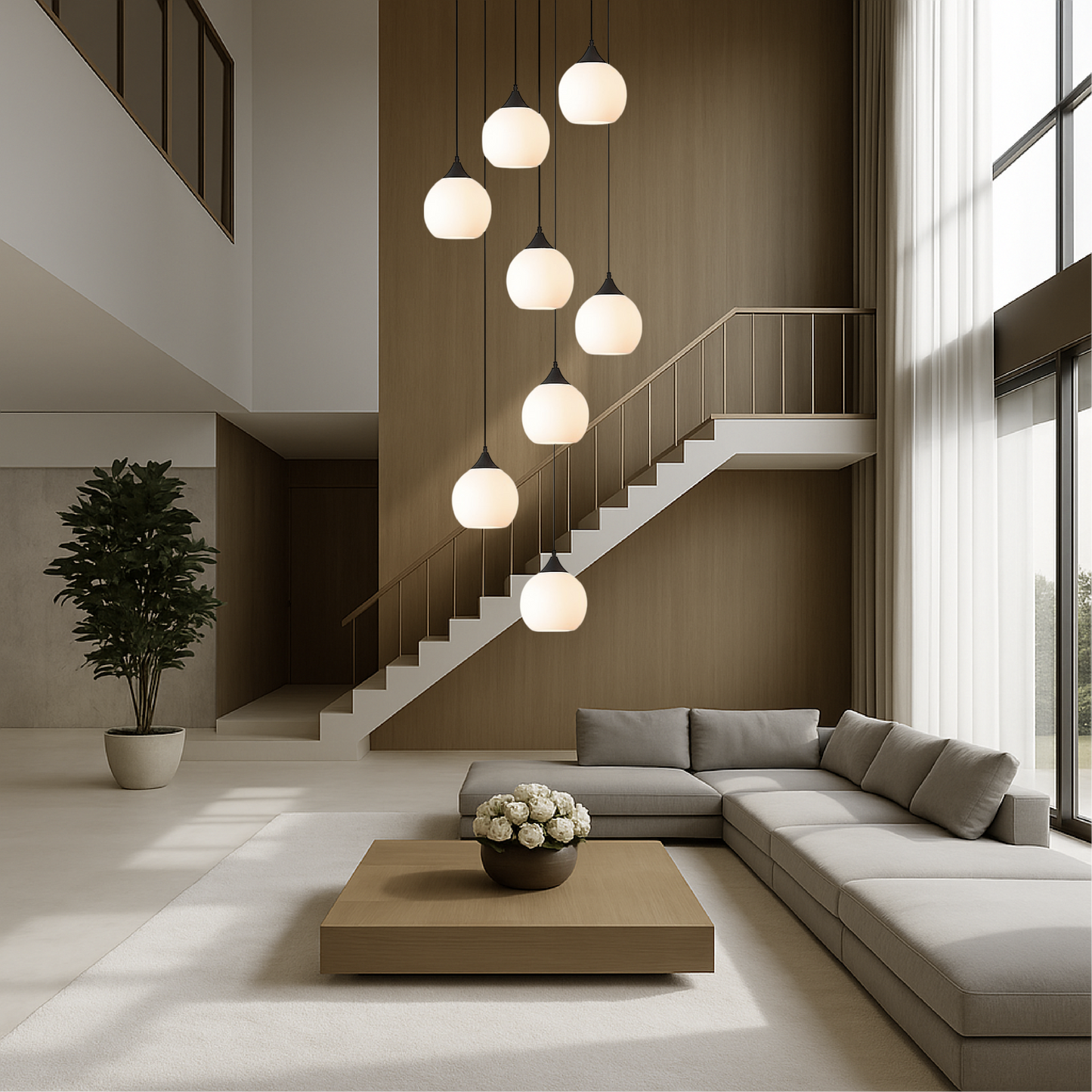 Éclairez votre demeure avec le lustre d'escalier Villa Gade