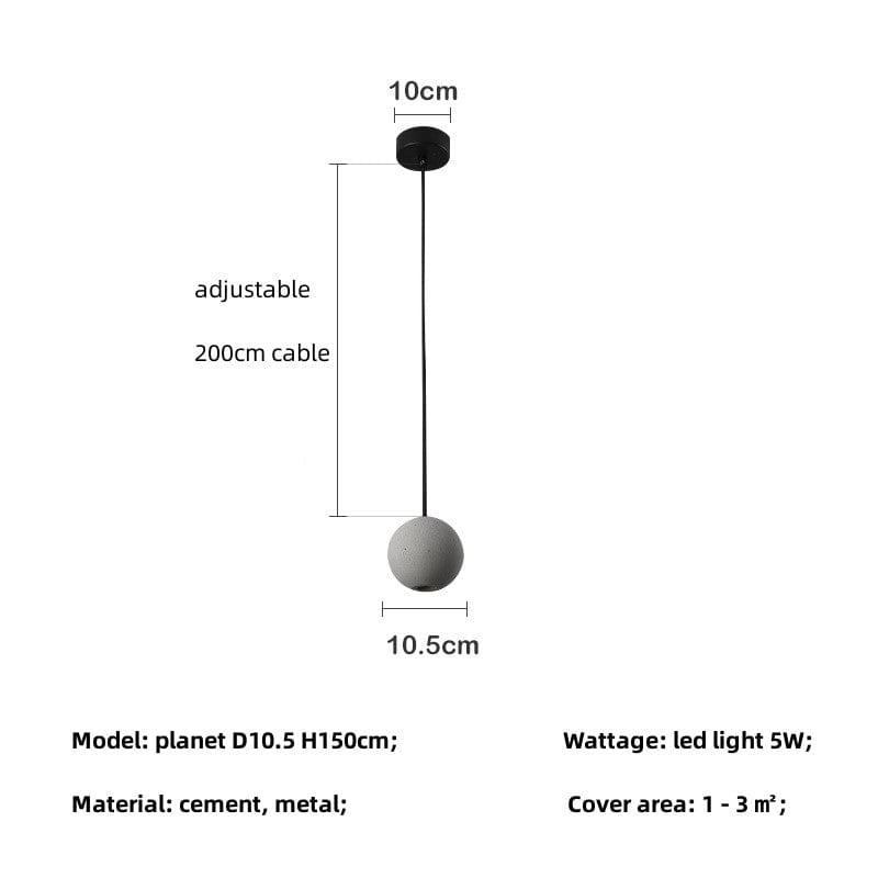 Sphered Cement Pendant Light