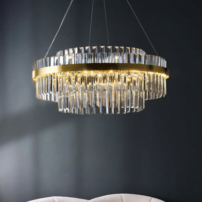 Élégant lustre en cristal de luxe