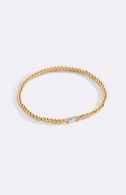 Gold Beaded Birthstone Bracelet