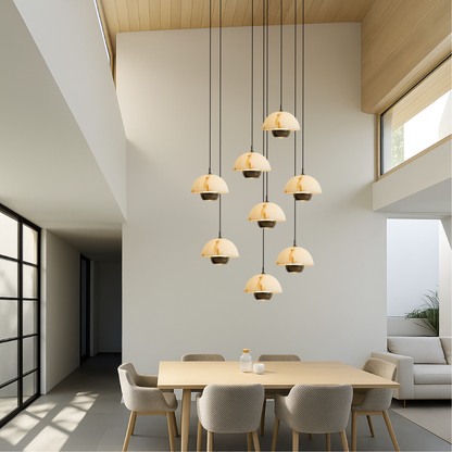 Luxurious 8-Head Natural Marble Staircase Chandelier