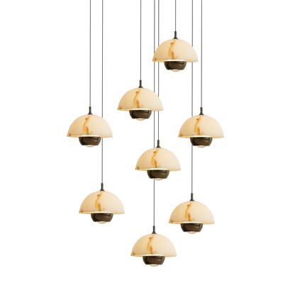 Luxurious 8-Head Natural Marble Staircase Chandelier
