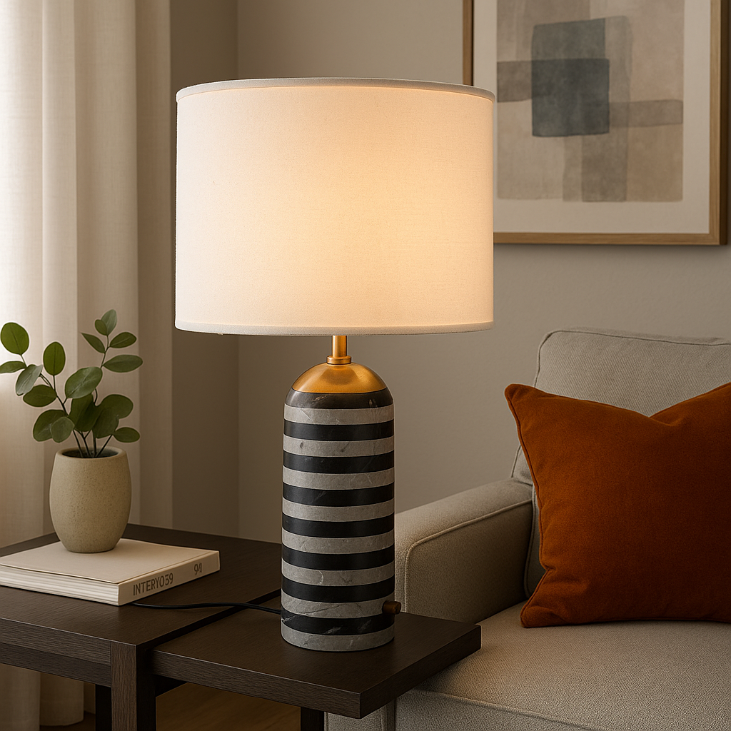 Rexo Marble Table Lamp – Elegant Marble Finish for Modern Homes