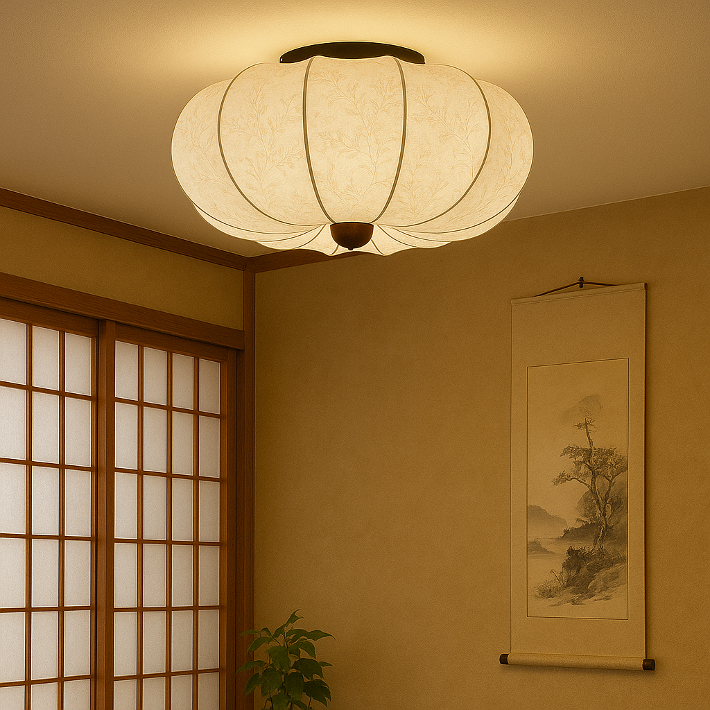 Empire Inspired Medieval Silk Ceiling Light for Elegant Interior Decor