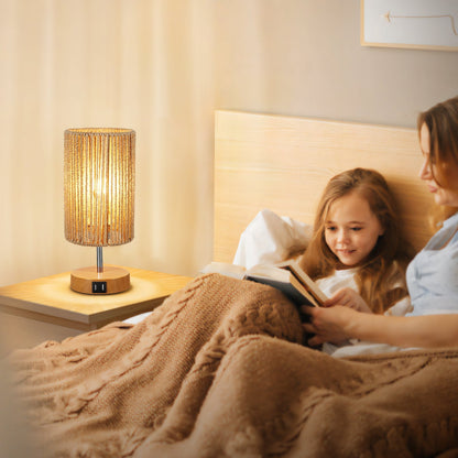 N08 Boho Bedside Table Lamp for Bedroom Touch Control Nightstand Lamps
