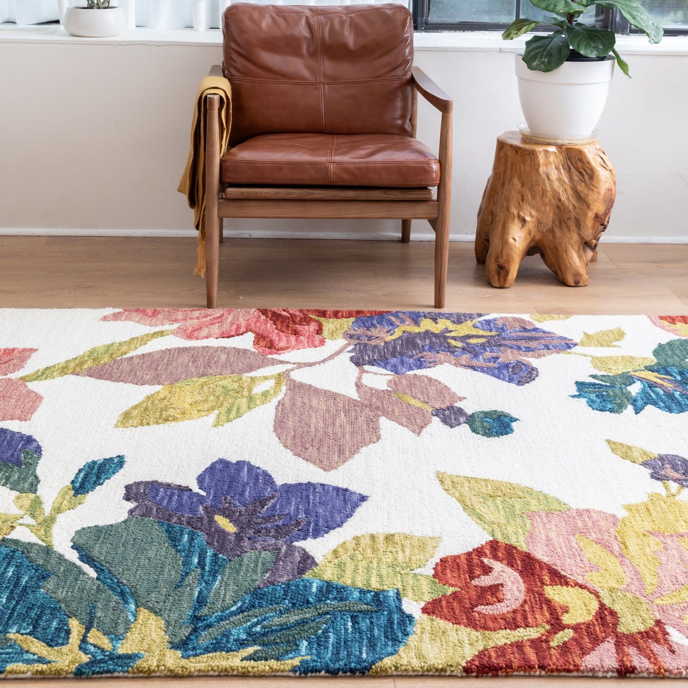 Vibrant Flower of Color Area Rug
