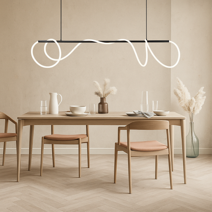 Lampa wisząca liniowa do stołu kuchennego — nowoczesny design i jasne oświetlenie