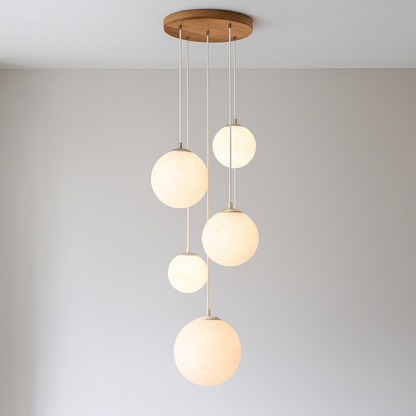 Nordic Moonlamp Staircase Chandelier — Elegant Modern Lighting for Your Stairwell