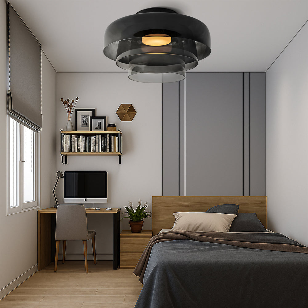 Nordic Bauhaus elegante mehrschichtige Pendelleuchte aus Glas