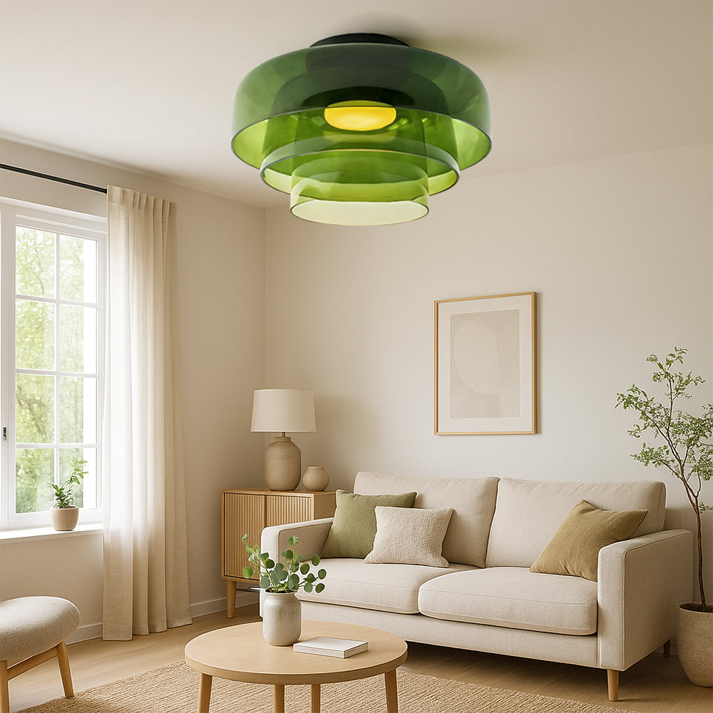 Nordic Bauhaus elegante mehrschichtige Pendelleuchte aus Glas