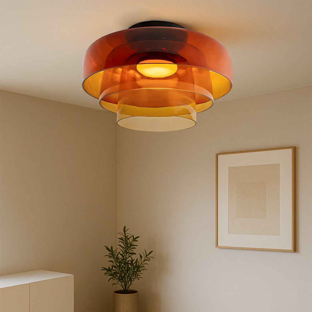 Nordic Bauhaus elegante mehrschichtige Pendelleuchte aus Glas