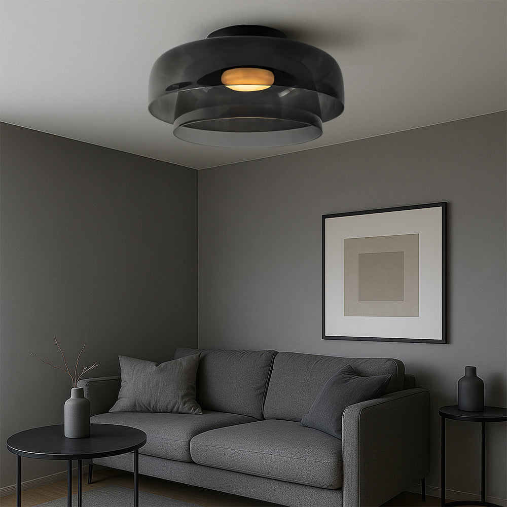 Nordic Bauhaus elegante mehrschichtige Pendelleuchte aus Glas