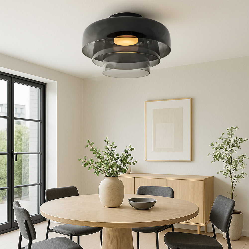 Nordic Bauhaus elegante mehrschichtige Pendelleuchte aus Glas