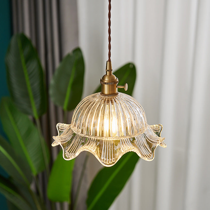 Lustre Vintage Clair avec Pendentif Élégant