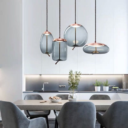 Lustre suspendu Hempoire en or rose pour une ambiance élégante et chaleureuse