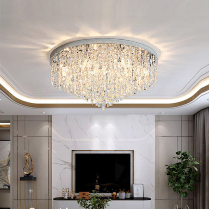 Gleaming Crystal Ceiling Chandelier — Elegant Sparkle for Luxurious Spaces