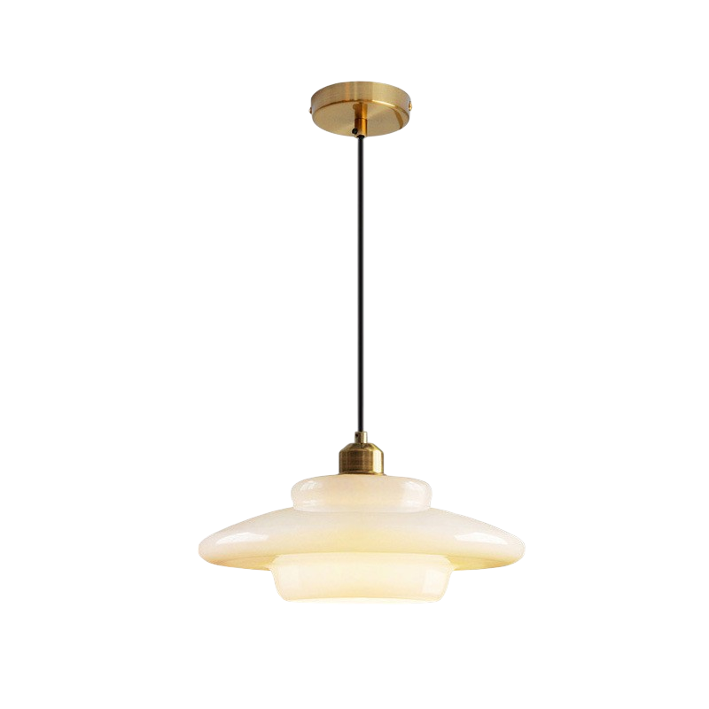 Luminaire en Verre Blanc Lacté, Lampe Suspendue Élégante et Sofistiquée