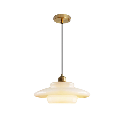 Luminaire en Verre Blanc Lacté, Lampe Suspendue Élégante et Sofistiquée