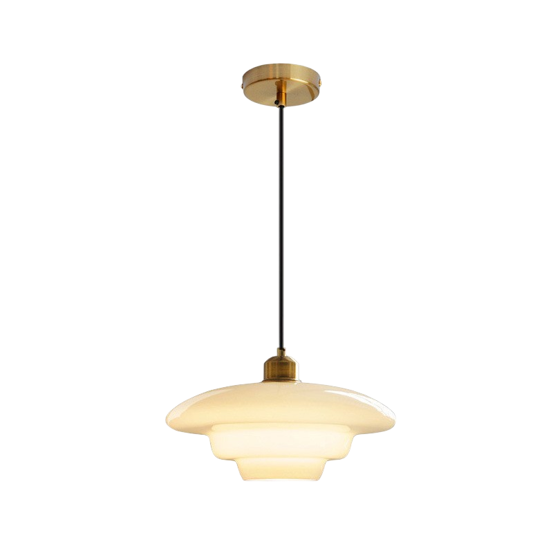 Luminaire en Verre Blanc Lacté, Lampe Suspendue Élégante et Sofistiquée