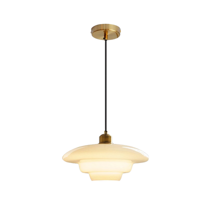 Luminaire en Verre Blanc Lacté, Lampe Suspendue Élégante et Sofistiquée