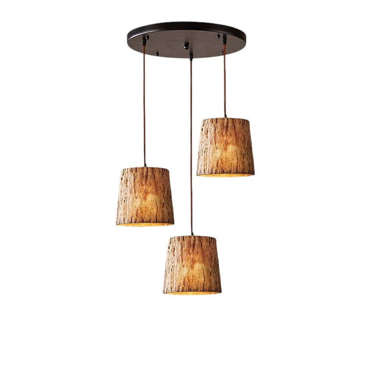 Rustic Wood Log Pendant Light
