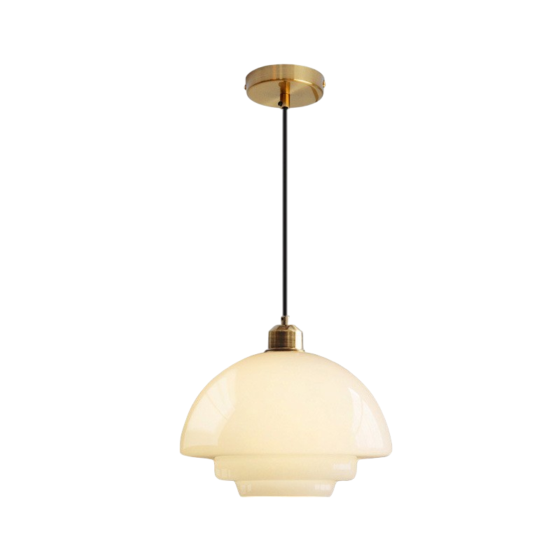 Luminaire en Verre Blanc Lacté, Lampe Suspendue Élégante et Sofistiquée