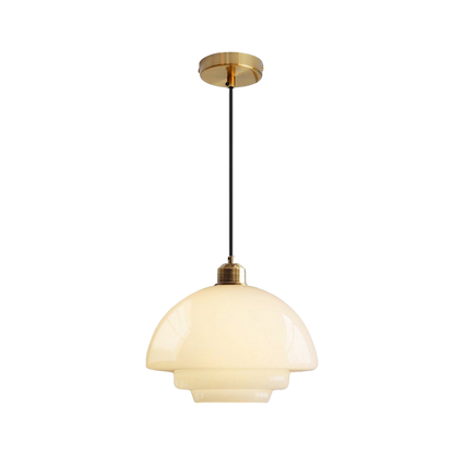 Luminaire en Verre Blanc Lacté, Lampe Suspendue Élégante et Sofistiquée