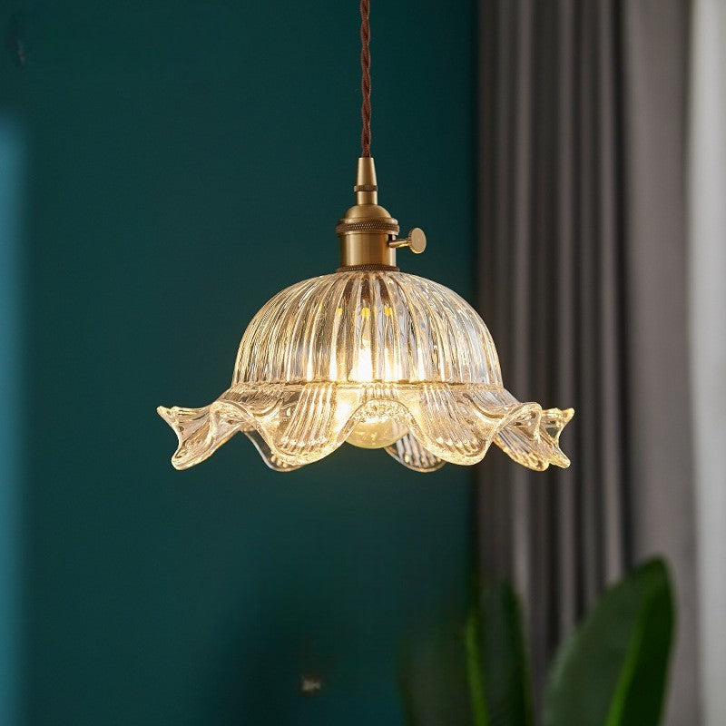 Lustre Vintage Clair avec Pendentif Élégant