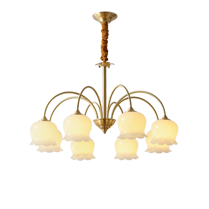 Élégant Lustre en Cuivre Français pour une Ambiance Sophistiquée